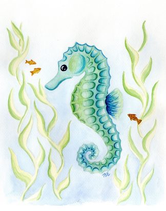 Seahorse in the Grass Print