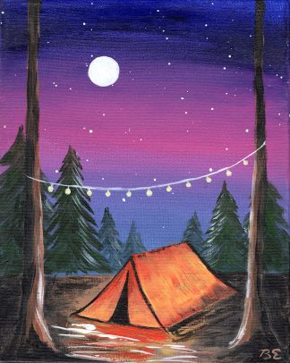 Campsite under the Lights Print