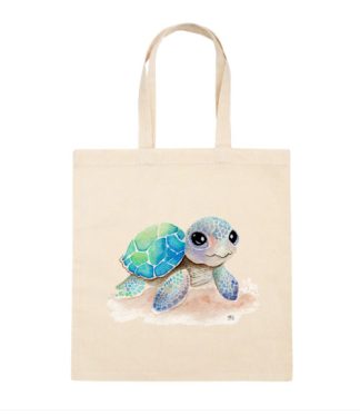 Baby Turtle Canvas Tote Bag