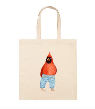 Bird Jeans Canvas Tote Bag