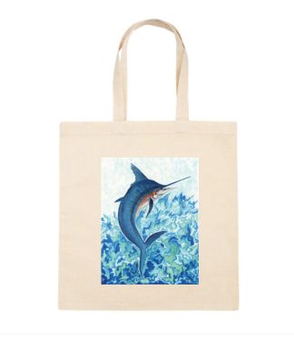 Blue Marlin Canvas Tote Bag